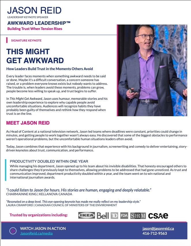 image of Jason Reid's speaker one sheet.