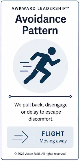 Awkward Leadership. The Avoidance Pattern. We pull back, disengage or delay to escape discomfort.